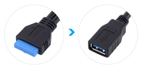 Personalización USB 3,0 20Pin IDC a 2 * USB 3,0 A cable adaptador hembra para computadora Cable USB 3,0