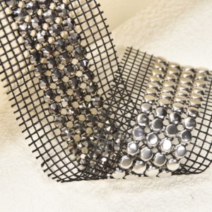 Super Flash Flatback Nähen Motiv Stil 4-reihige Netz bohrkette DIY Glas Strass Zubehör Kleidung Schuhe Gepäck Mesh Form