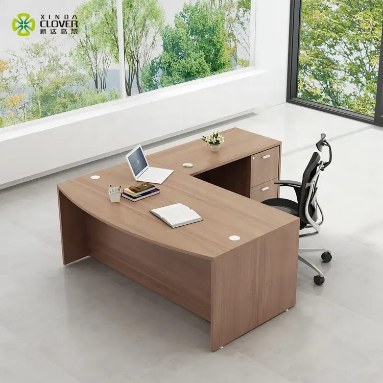 Деревянные столы под заказ, L-образный офисный стол для босса, современный офисный стол руководителя