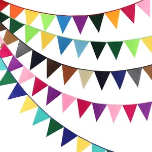 Logotipo personalizado precio bajo colorido Arco Iris colgante triángulo banderín cuerda banderín bandera para decoración de fiesta - Product Image 3