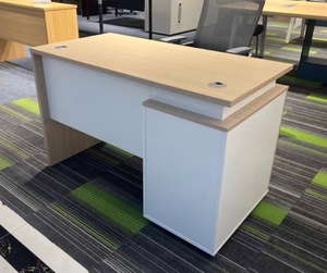 Escritorio ejecutivo de MDF con diseño simple, escritorio de ordenador de escritura de oficina de madera con asiento fijo - Product Image 3