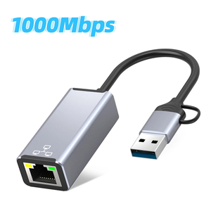 USB ve tip-c 2-in-1 Ethernet adaptörü evrensel uyumluluk fonksiyonu ile 100Mbps 1000Mbps USB RJ45 Mini ağ kartları - Product Image 3