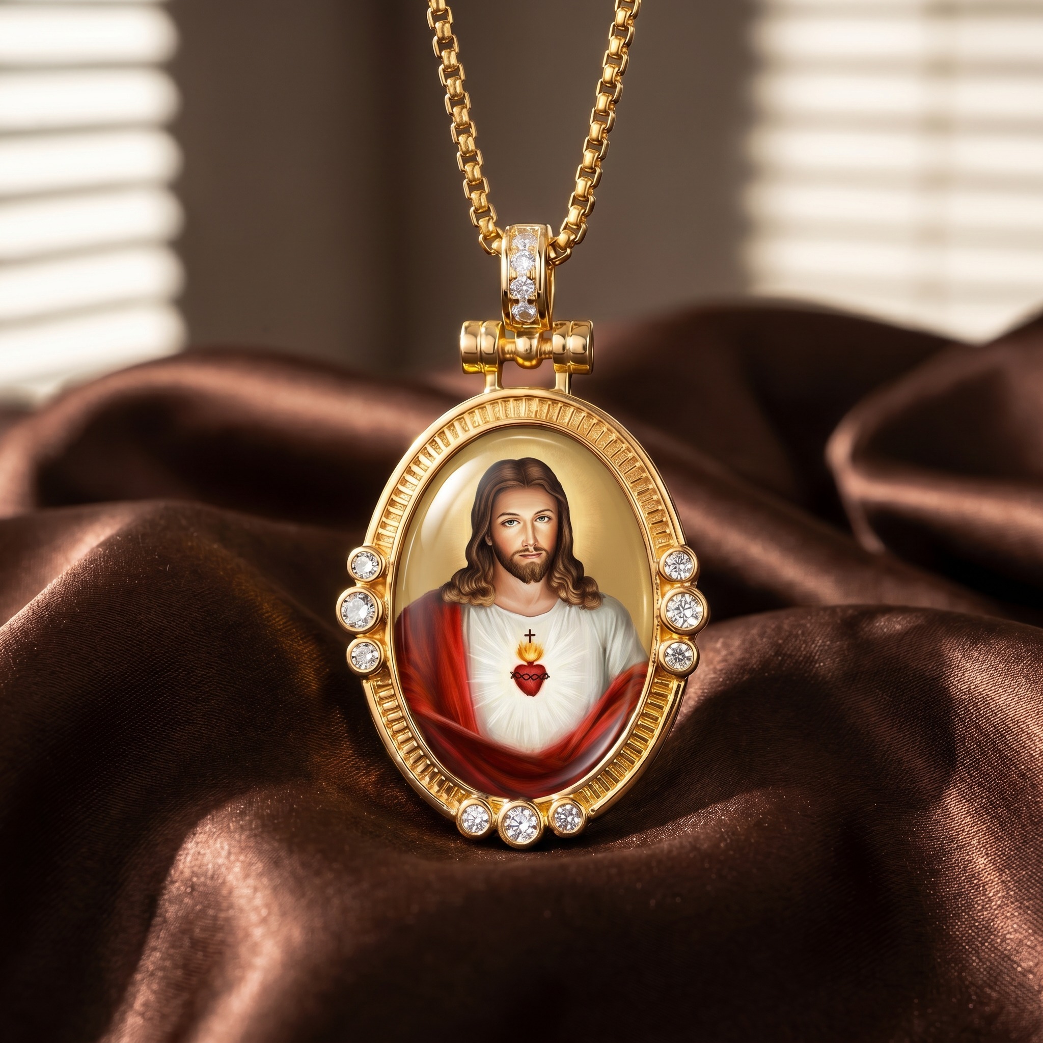 Collar con colgante de Corazón Sagrado