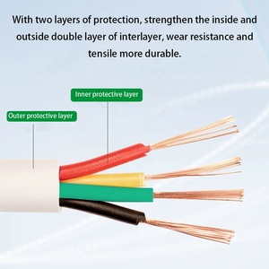 White RVV Multi Conductor Cord Flexible <strong>Cable</strong> 2 3 4 5 Core 0.75 <strong>1</strong> <strong>1</strong>.5 2.5 4 6 <strong>MM</strong> Electrical <strong>Cable</strong> Wire Power <strong>Cable</strong> - Product Image 4