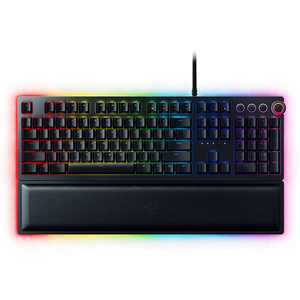 Teclado de luz RGB multifunción para videojuegos, interruptor óptico negro, Razer, Huntsman Elite, con reposamuñecas, novedad - Product Image 1