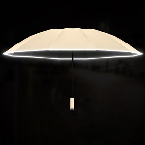 反向三折叠伞自动开合带反光条伞高品质抗风伞 - Product Image 5