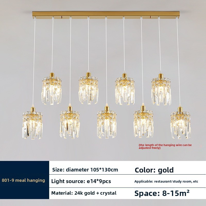 Lustre de salle à manger à 9 têtes, longueur 1050*130mm