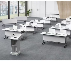Conference Table Office Desk Furniture Modern Portable Office Folding <strong>Computer</strong> Desk Mobile School Foldable Table - Product Image 3