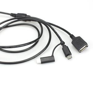 自定义Type-C到usb-a母微型USB和闪电2合1集线器，带屏蔽笔记本电脑/笔记本电脑的多端口usb-c适配器 - Product Image 4