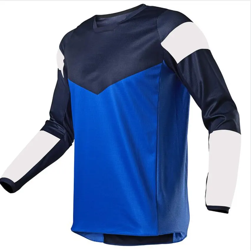 top sale custom made 100% polyester mesh quick dry long sleeve dirt bike motocross racing jersey