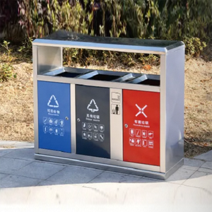 Venta caliente comercial de gran capacidad al aire libre Rectangular contenedor de basura de acero inoxidable diseño superior abierto sin tapa