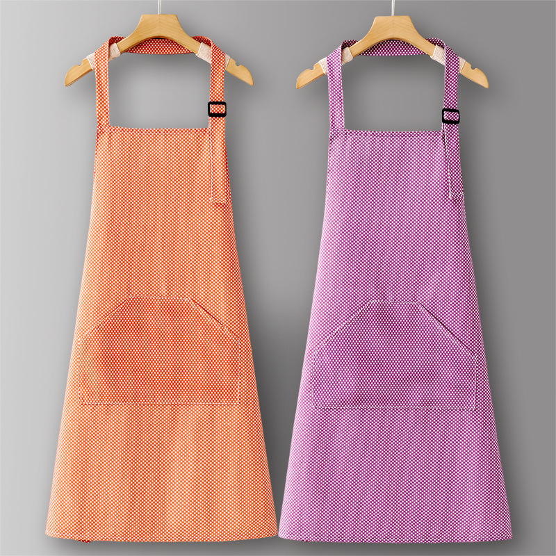 LZ647 Halter de lunares en algodón slub Naranja+Morado