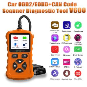 V600 OBD2 Scanner per auto OBDII EOBD può strumento diagnostico per tutti i 1996 + OBDII lettore di codici auto e chiaro analizzatore di codici motore (arancione) - Product Image 2