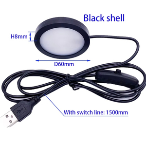 パネルダウンライト表面設置ミニ<span class=keywords><strong>LED</strong></span>シンプルシーリングランプワインキャビネットライト5VUSBスイッチ付き超薄型8mmスポットライト
