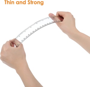 Özel esnek cetvel 30 cm 12 inç düz şeffaf plastik cetvel kiti öğrenci okul ofis için ambalaj ile ölçme aracı - Product Image 4