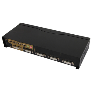 VCOM 4端口DVI KVM交换机4K，带USB集线器红外遥控器，用于显示器交换控制台 - Product Image 1
