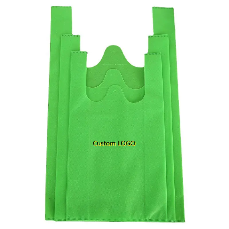 Sac en tissu Non tissé pour T-shirt écologiques, sac de Shopping/T-shirt Non tissé avec impression jetable, prix bas