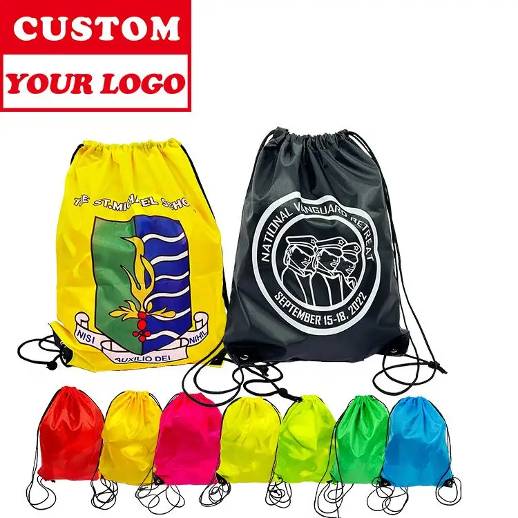 Reutilizável Drawstring Orgânico Impresso Saco personalizado logotipo personalizado logotipo mochila esporte saco personalizar