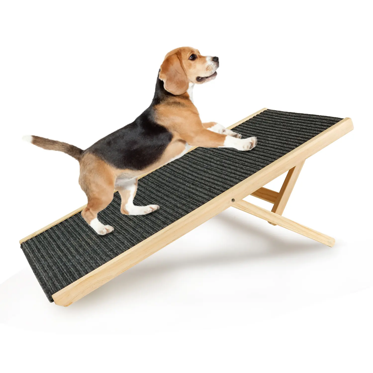 Escalera de madera para mascotas, rampa deslizante para perros, plegable y portátil