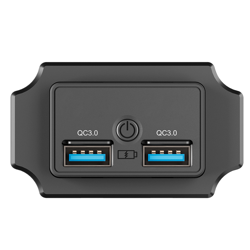 2 USB-A 2 QC3.0 18W+18W avec interrupteur à bouton-poussoir