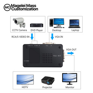 Adaptador de salida para ordenador portátil, convertidor de vídeo compuesto RCA, s-video, AV, entrada a PC, VGA, LCD, caja negra, OEM de fábrica, nuevo - Product Image 4