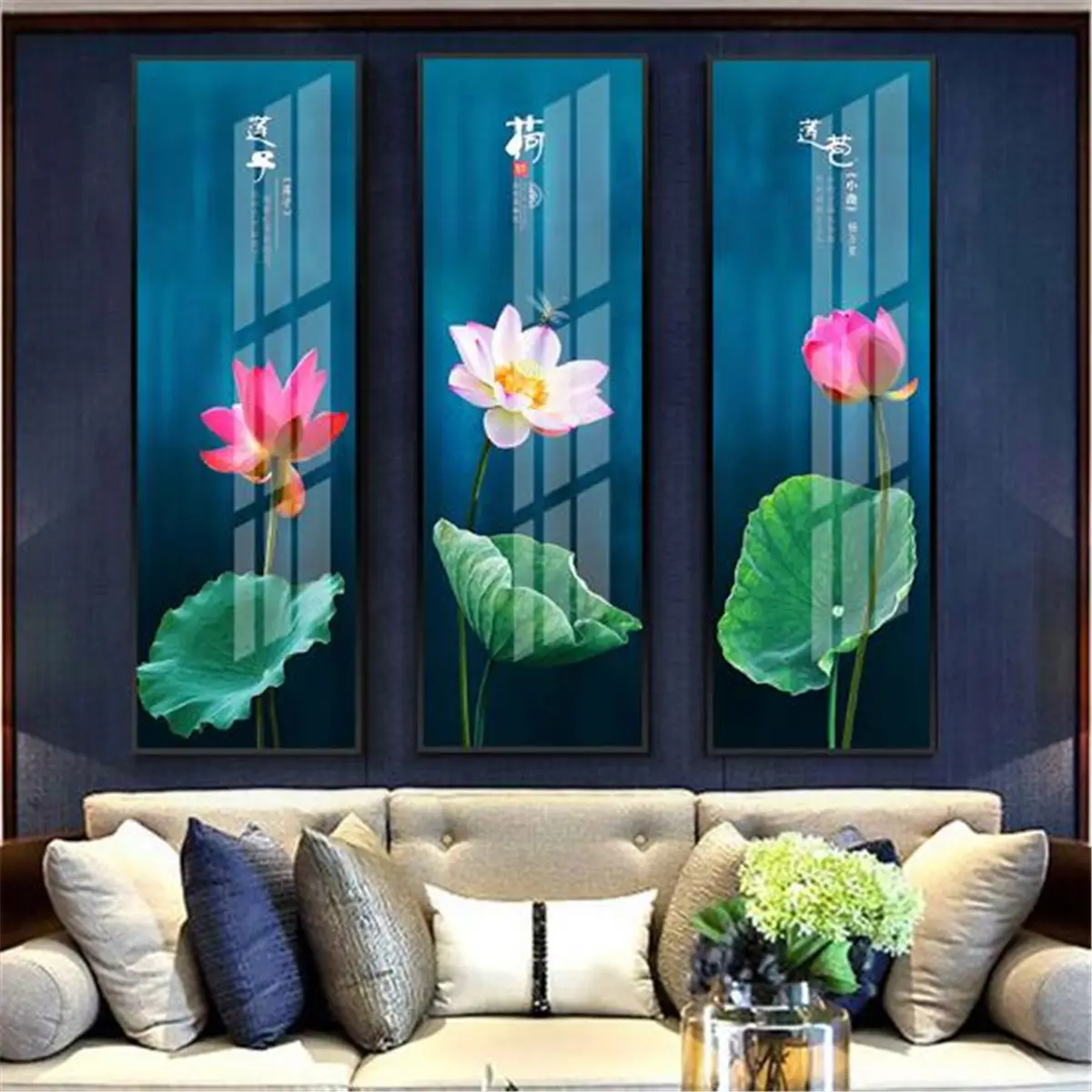 Lotus Flower Poetry Landscape Canvas Poster Picture Wall Home Art Decor Unframed