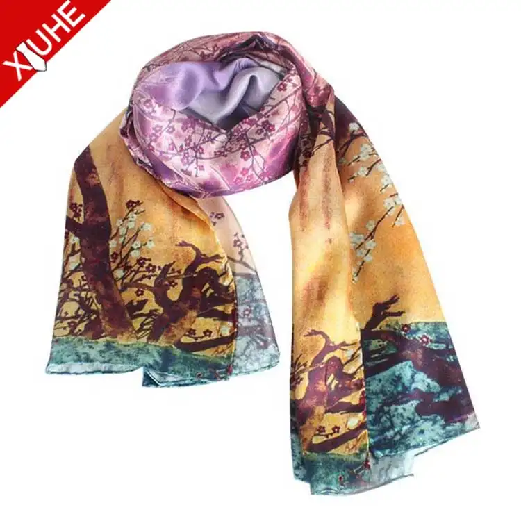 scarf factory china made new fashion silk satin scarf ladies