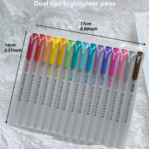 15pcs Cold Color Dual <strong>Tip</strong> <strong>Highlighters</strong> Broad Fine <strong>Tips</strong> Dual Ended Fluorescent Marker Pen for Coloring &amp; Underlining - Product Image 6