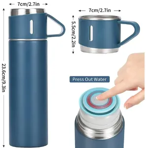 Người đàn ông chân không <span class=keywords><strong>Flask</strong></span> một cốc ba nắp Hộp Quà Tặng cup Set chân không cách nhiệt uống 304 thép không gỉ kinh doanh cầm tay chân không <span class=keywords><strong>Flask</strong></span> - Product Image 3