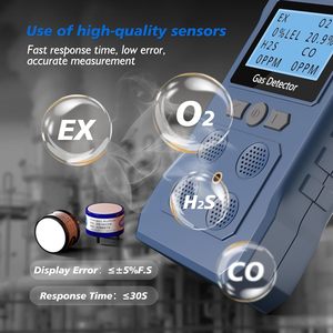 Portable Multi Gas <strong>Detector</strong> 4 Gas Monitor with Micro Clip (H2S, O2, CO, and Ex ) 4 Gas <strong>Detector</strong> - Product Image 4