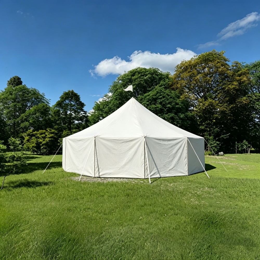 Tent with solid sidewalls