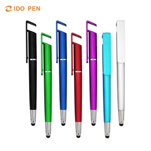3合成1多用途圆珠笔，带手机架标志印花促销文具手写笔圆珠笔 - Product Image 4