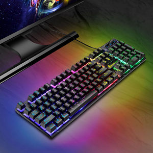 Combo de Teclado e Mouse Gamer RGB com Fio SHIPADOO D500 Preto/Branco, Conjunto Ergonômico à Prova d'Água para Jogadores de Desktop - Product Image 4