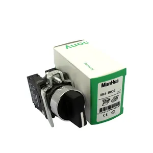 Manhua XB4-BD33 220V 2NO Elektrischer Standard griff 3 Position Stay Put Selector Druckknopf schalter - Product Image 5