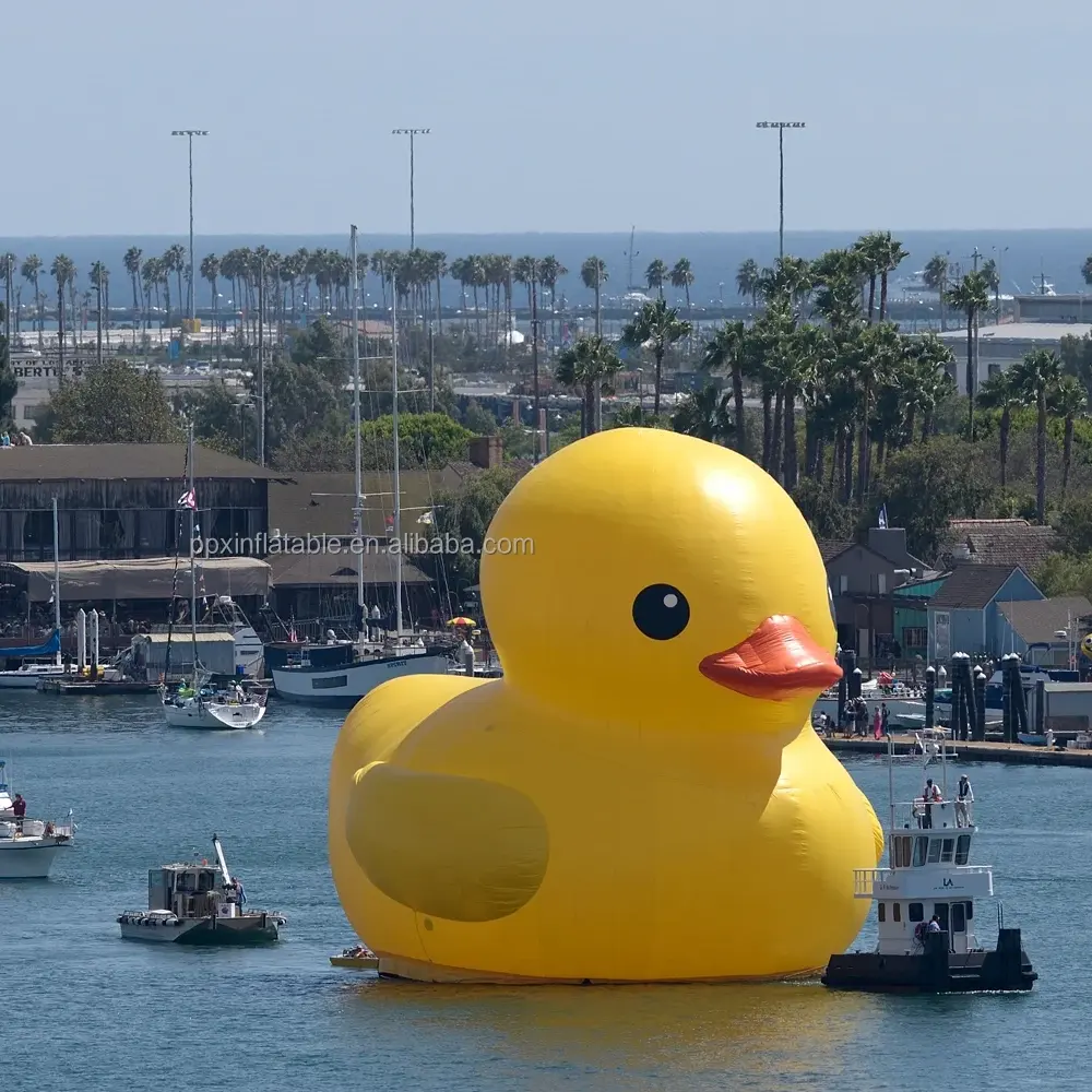 Outdoor atacado Fábrica Publicidade Outlet 5m Pop Up Animal gigante inflável de borracha pato amarelo trajes brinquedo para venda