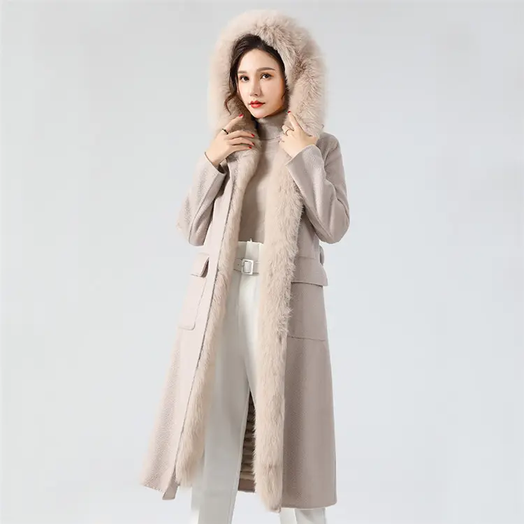 2021 куртка с подкладкой из натурального кроличьего меха, зимнее кашемировое пальто, пальто из натуральной шерсти S8603