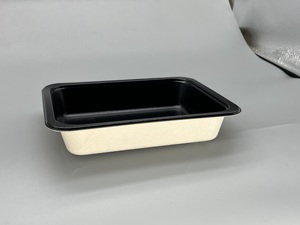 Tùy Chỉnh Màu Đen Dùng Một Lần Phân Hủy Sinh Học Bã Vía Thịt Bột Giấy Khay Chân Không Con Dấu Thực Phẩm <span class=keywords><strong>Mockup</strong></span> Thiết Kế Với Lớp Phủ Cán Phim - Product Image 6