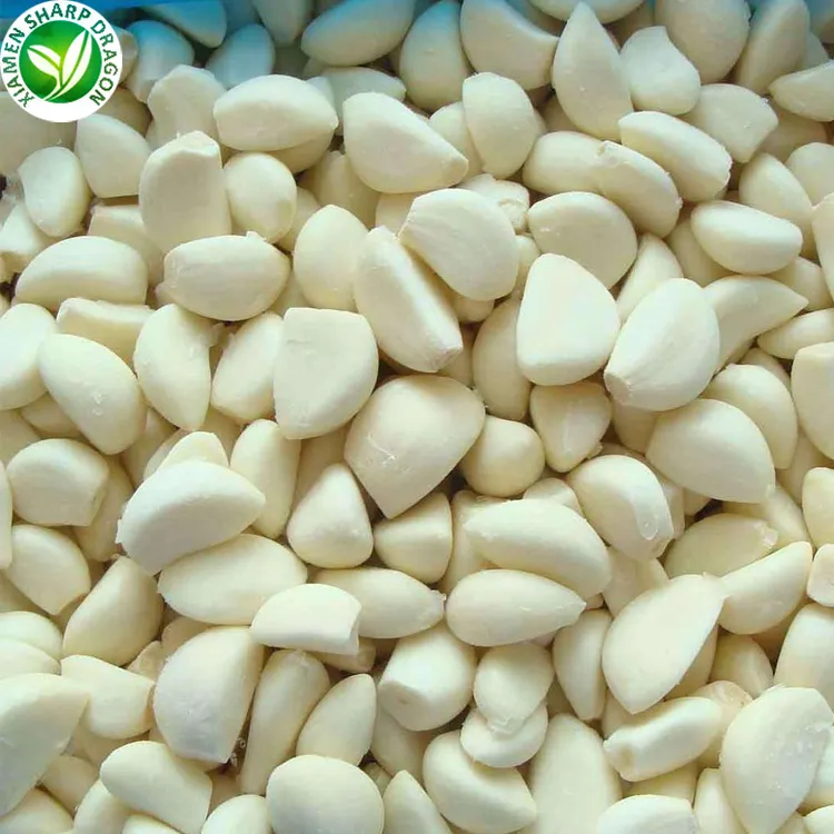 Prezzi di esportazione all'ingrosso spicchi d'aglio sbucciati da spicchi d'aglio congelati di prima scelta congelamento naturale biologico sano