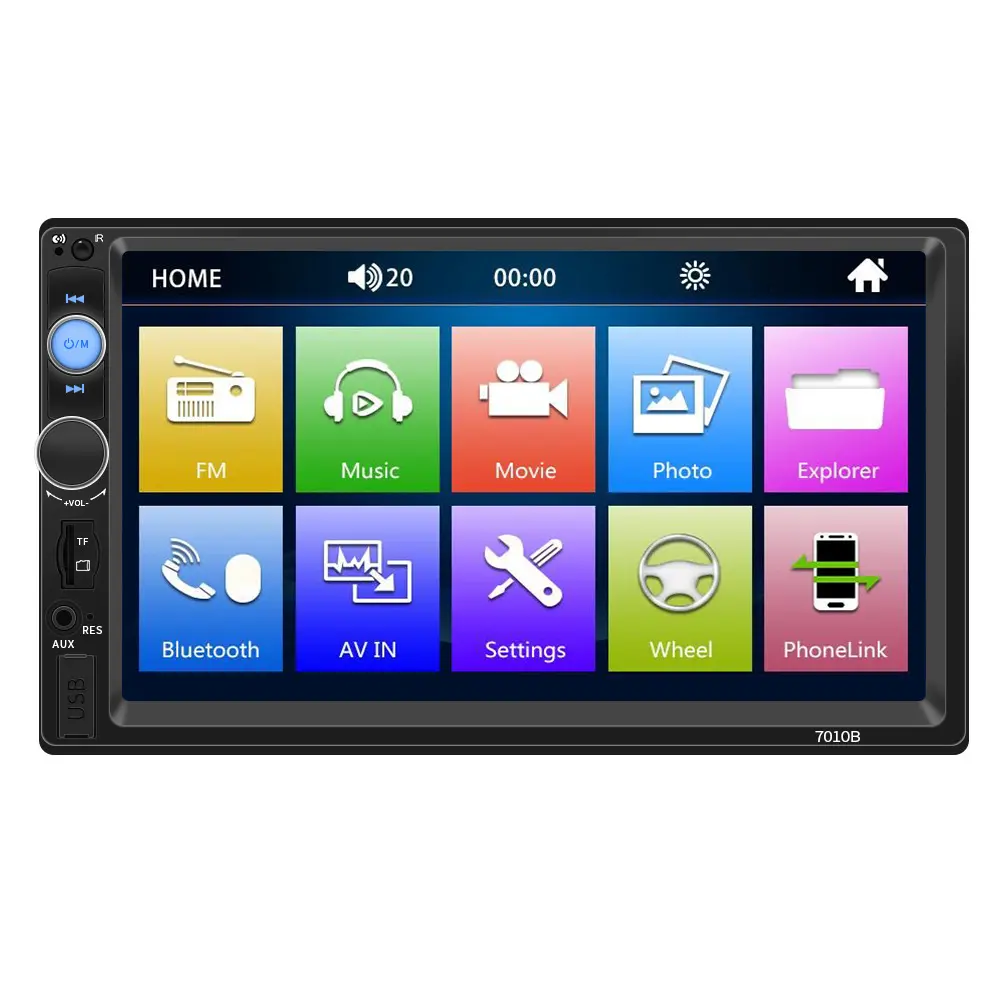 7010B-radio con pantalla táctil para coche, reproductor MP5 con pantalla táctil de 7 pulgadas, doble din, compatible con FM, usb, estéreo, electrónica automática, 7010B