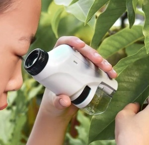 Kit de microscopio de mano, luz Led de laboratorio, 60x-120x, Mini microscopio de mano alimentado por batería con luz Led, ciencia para niños - Product Image 6