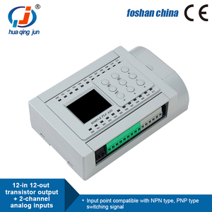 Huaqingjun 12-in 12-out Transistor Output PLC 2AO 0-20mA RS485 Modbus RTU PLC analógico para máquina expendedora - Product Image 4