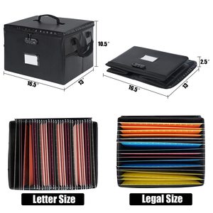 防火储物箱和防火文件袋，用于安全存放，带锁便携式文件箱，带手柄文件组织 - Product Image 3