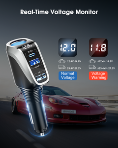 Top Selling Dual USB Charger <strong>Rotatable</strong> Type-c Cigarette <strong>Socket</strong> Lighter <strong>Adapter</strong> PD 30W Fast Car Charger 2 Port LCD Display 12/24V - Product Image 4