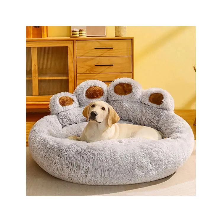 Tempat tidur Sofa anjing peliharaan, aksesori hangat besar tempat tidur anjing peliharaan dapat dicuci mewah keranjang sedang perlengkapan anak anjing kucing
