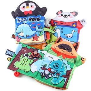 หนังสือเด็กสองในหนึ่ง3D พร้อมตุ๊กตาสัตว์มีเสียงสำหรับเด็กทารกหนังสือพร้อมหาง - Product Image 3