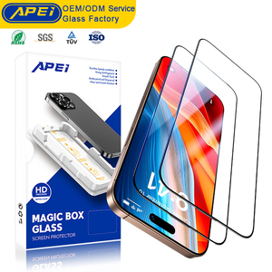 APEI Factory Price Dust-free Magic Box 9H HD Clear Tempered Glass Protector para iPhone 17 16 15 14 13 Pro Max 2-Package - Product Image 1