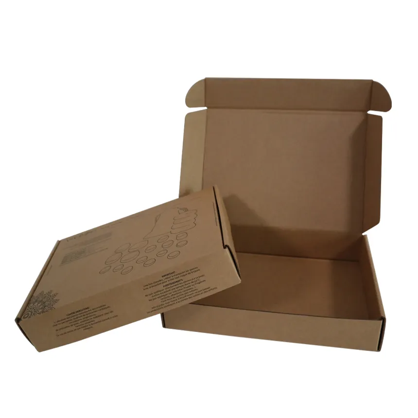 Boîte postale d'expédition d'expédition avec logo imprimé en carton kraft recyclable marron écologique boîte de papier d'emballage de produit ondulé