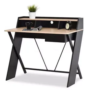 Muebles de oficina para el hogar, escritorio de ordenador simple con estantes de almacenamiento de cajón, mesa de estudio de madera de acero - Product Image 2