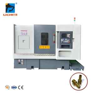 Dual Spindle Sub Spindle <strong>Lathe</strong> <strong>With</strong> Coolant Gun <strong>C</strong> <strong>Axis</strong> Live Tool Turret Turning Center Horizontal Slant Bed <strong>CNC</strong> <strong>Lathe</strong> - Product Image 1
