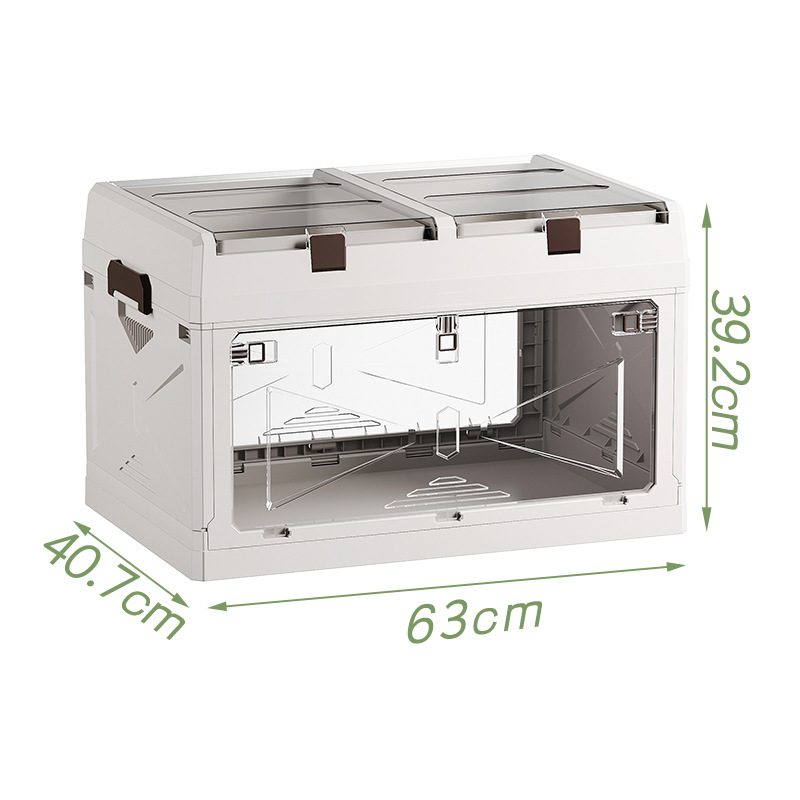 Large transparent folding case with tall lid